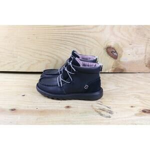 New Hey Dude Boots Womens 10 Black Leather Reyes Ankle Chukka Lace Up